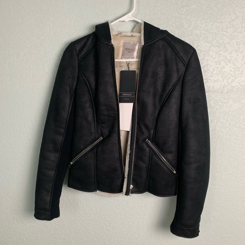 NWT Zara TRAFALUC Outerwear Division Black Jacket